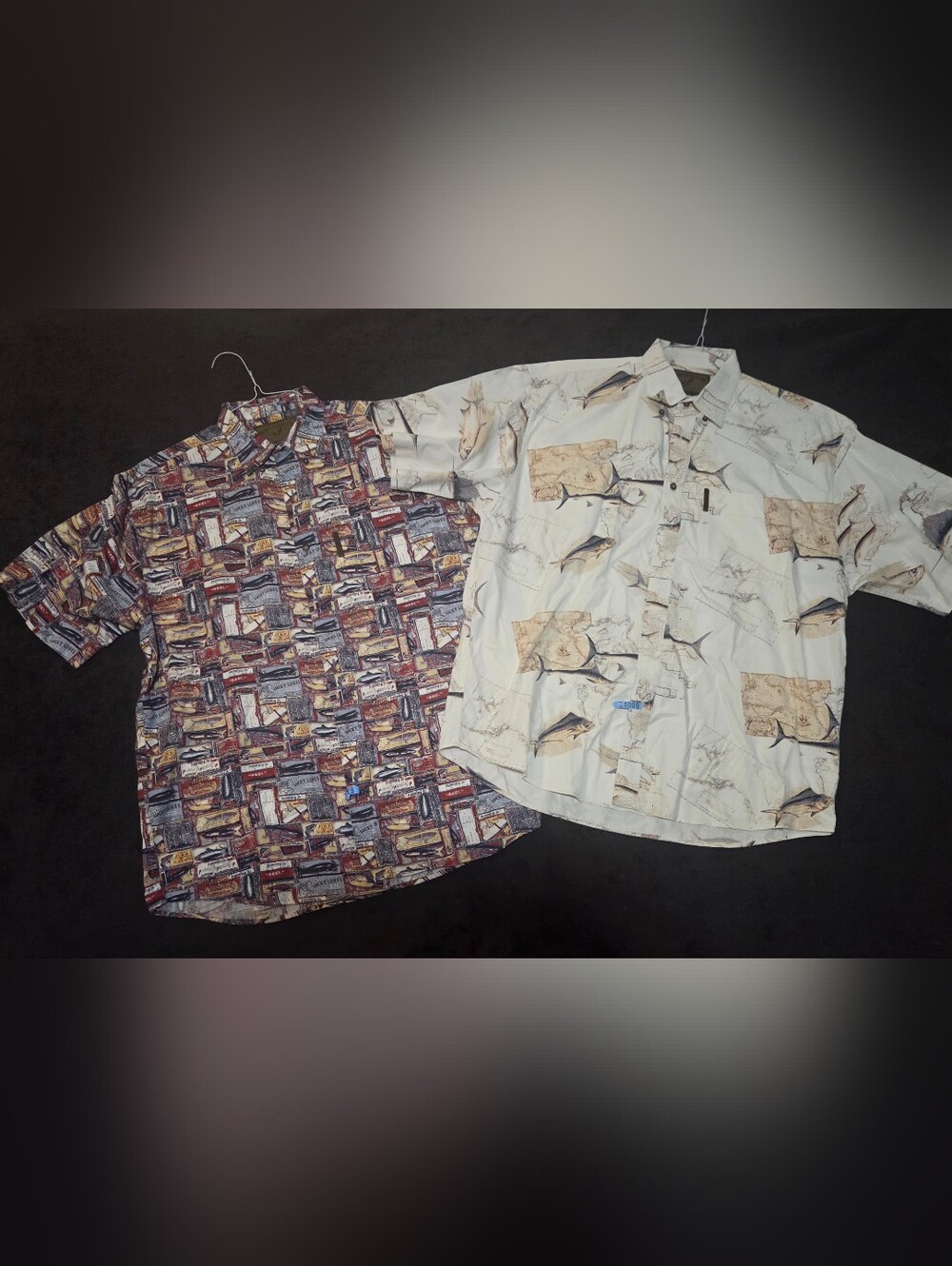 Northriver Fish Print Casual  Shirt Button Up Short Sleeve Mens M -  Lot Of 2